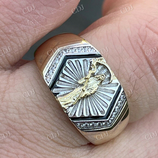 14k Gold Grim Reaper Santa Muerte Pinky Ring  customdiamjewel   