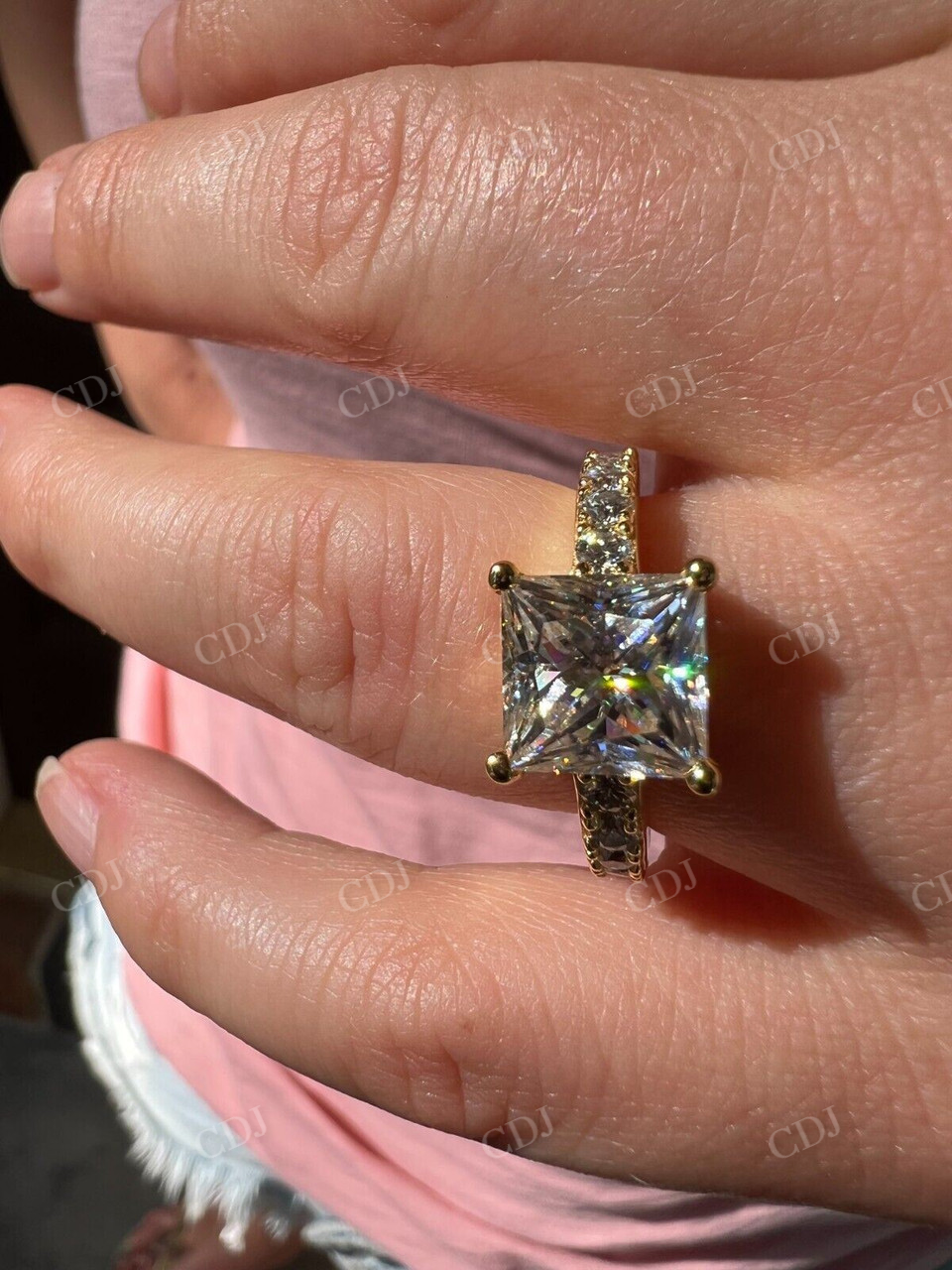 Princess Cut Diamond Engagement Promise Ring customdiamjewel