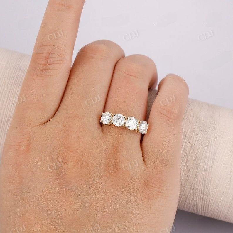 Round Cut Lab Grown Diamond Two Tone Wedding Band Wedding Band customdiamjewel