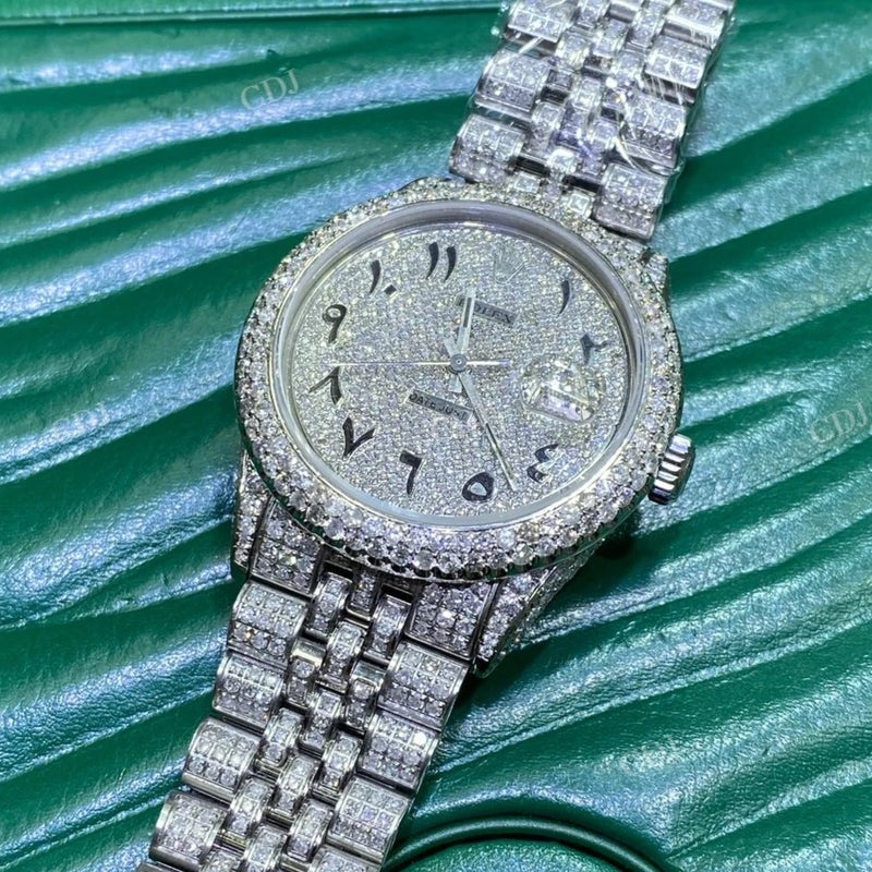 Hip Hop Fully Iced Out Moissanite Rolex Watch customdiamjewel