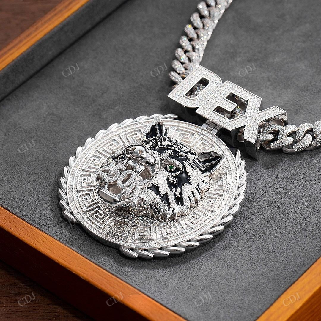 Customized Iced Out Wolf Diamond Hip Hop Style Pendant hip hop jewelry customdiamjewel