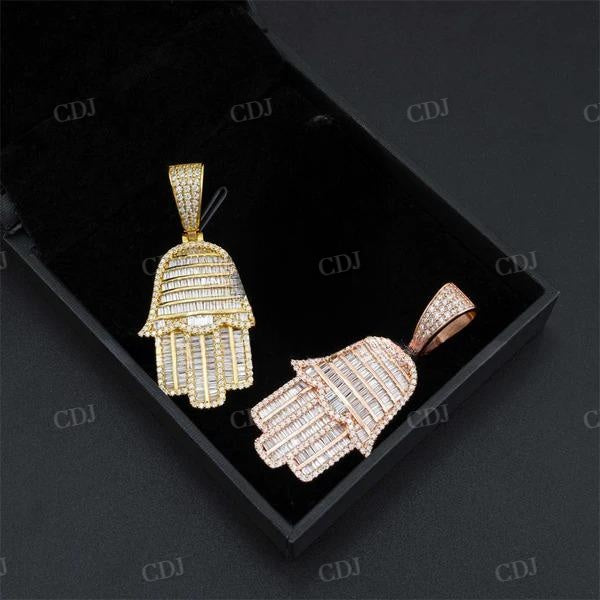 Men Jewelry Hip Hop Hamsa Diamond Pendant customdiamjewel