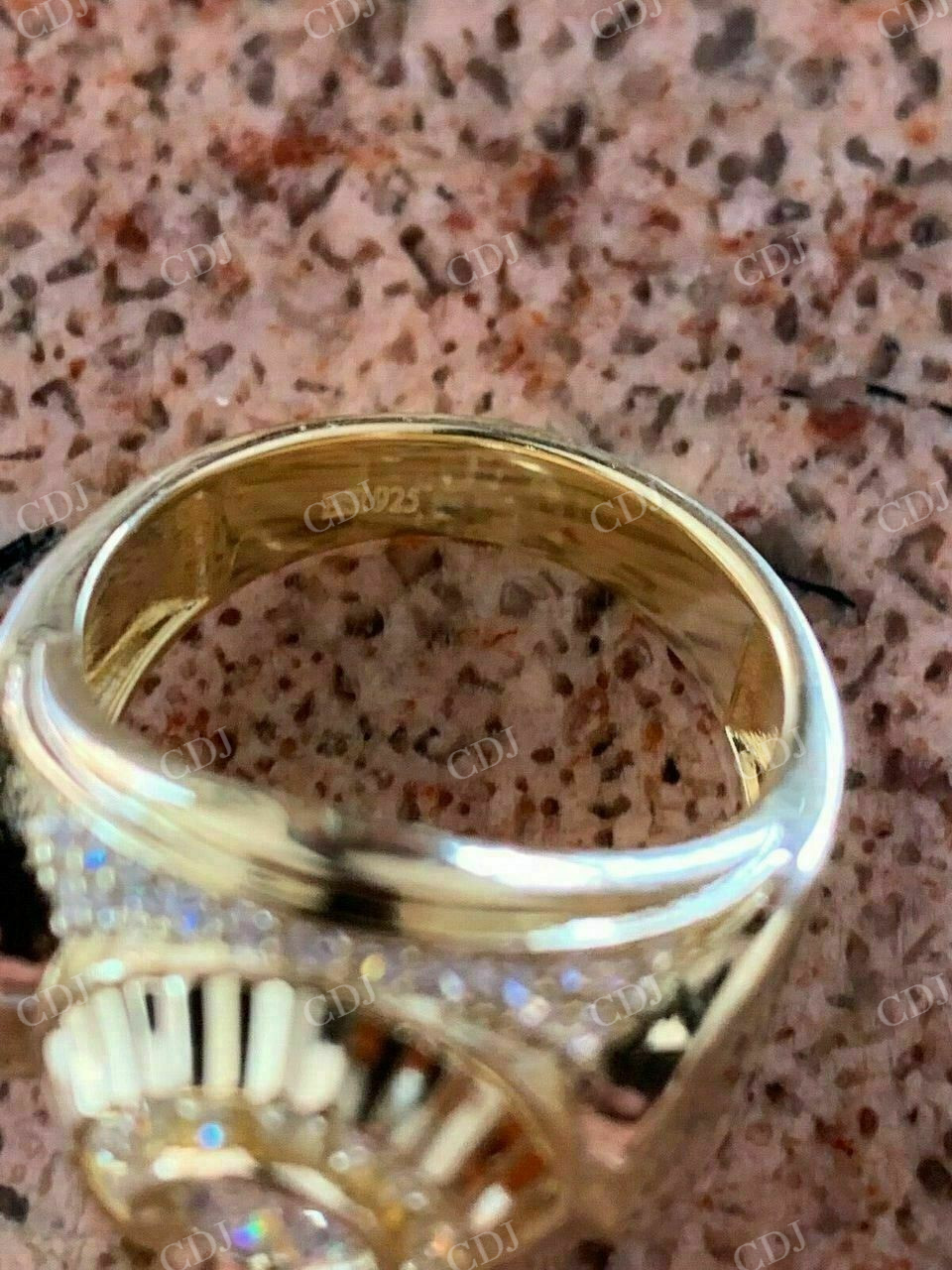 Round Cluster 14k Yellow Gold Hip Hop Ring customdiamjewel