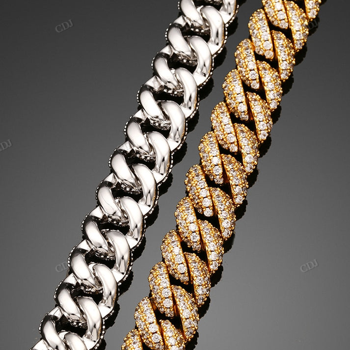 10MM VVS Moissanite Miami Style Cuban Chain hip hop jewelry CustomDiamJewel