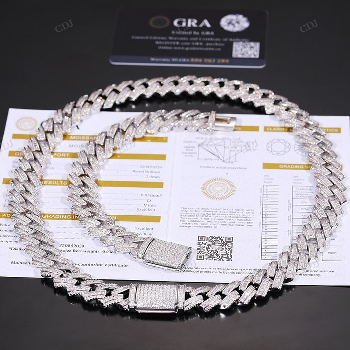 14MM 14K Gold Natural Diamond Iced Out Cuban Chain hip hop jewelry CustomDiamJewel