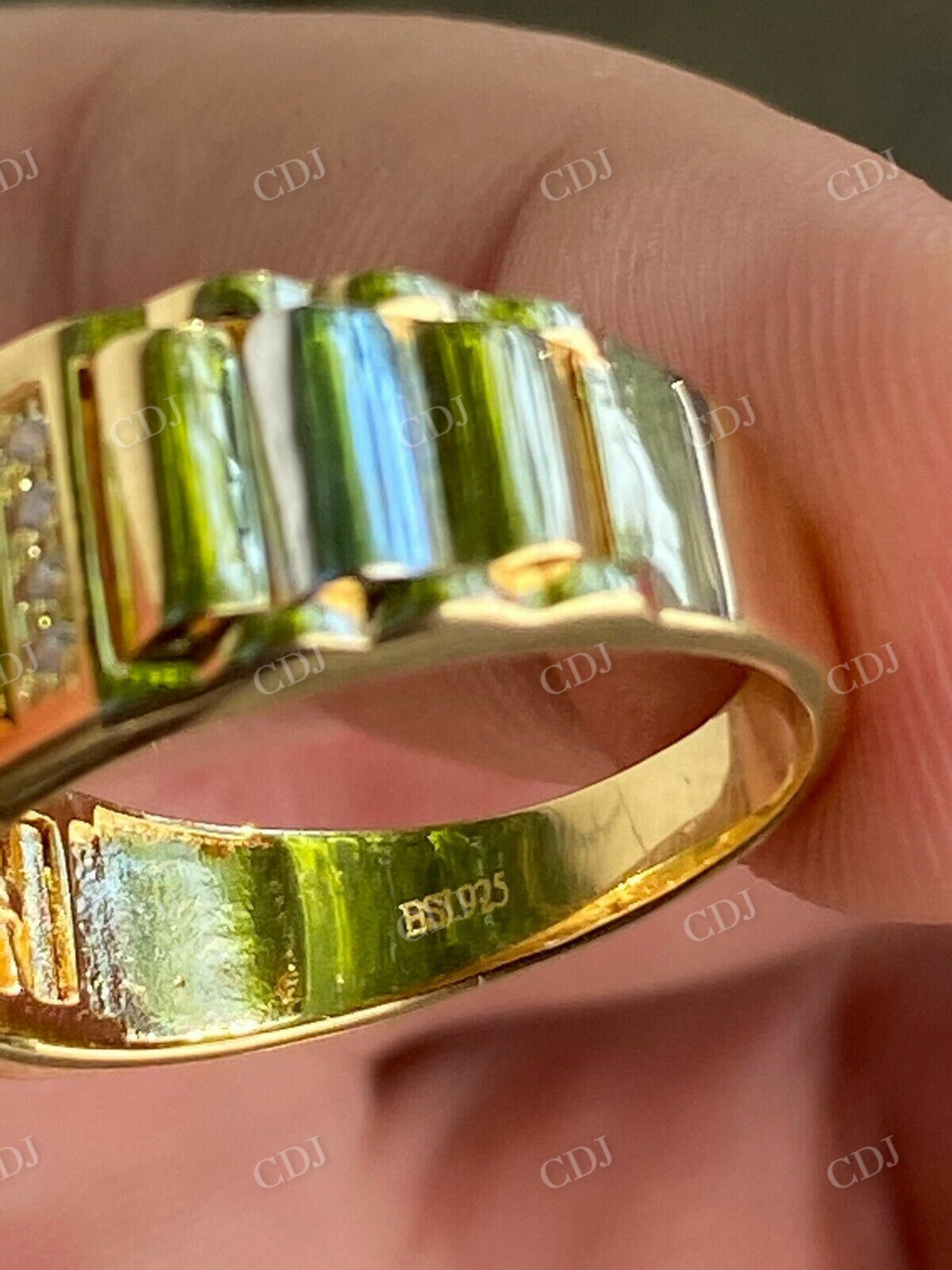 Mens 14k Gold Two Tone Hip Hop Ring customdiamjewel