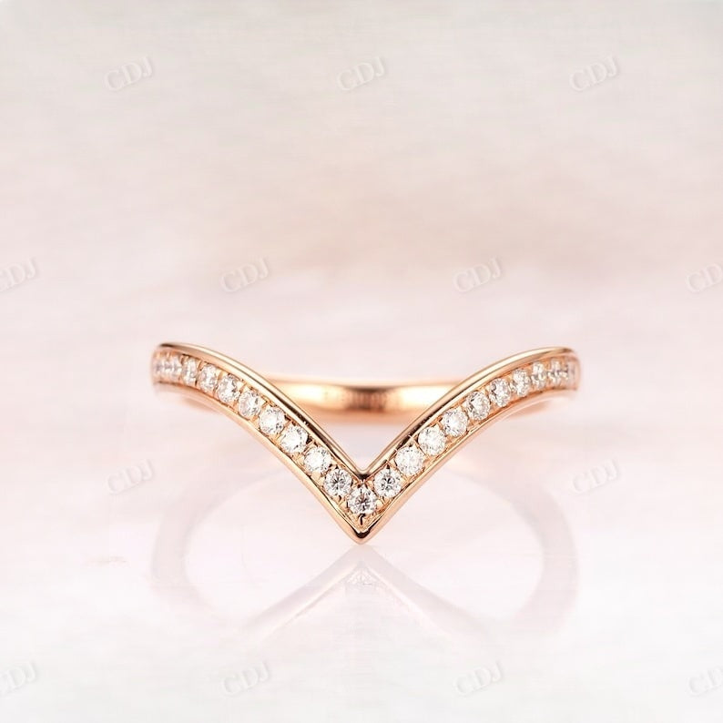 V Shaped Channel Set Lab Grown Diamond Wedding Band Wedding Band customdiamjewel
