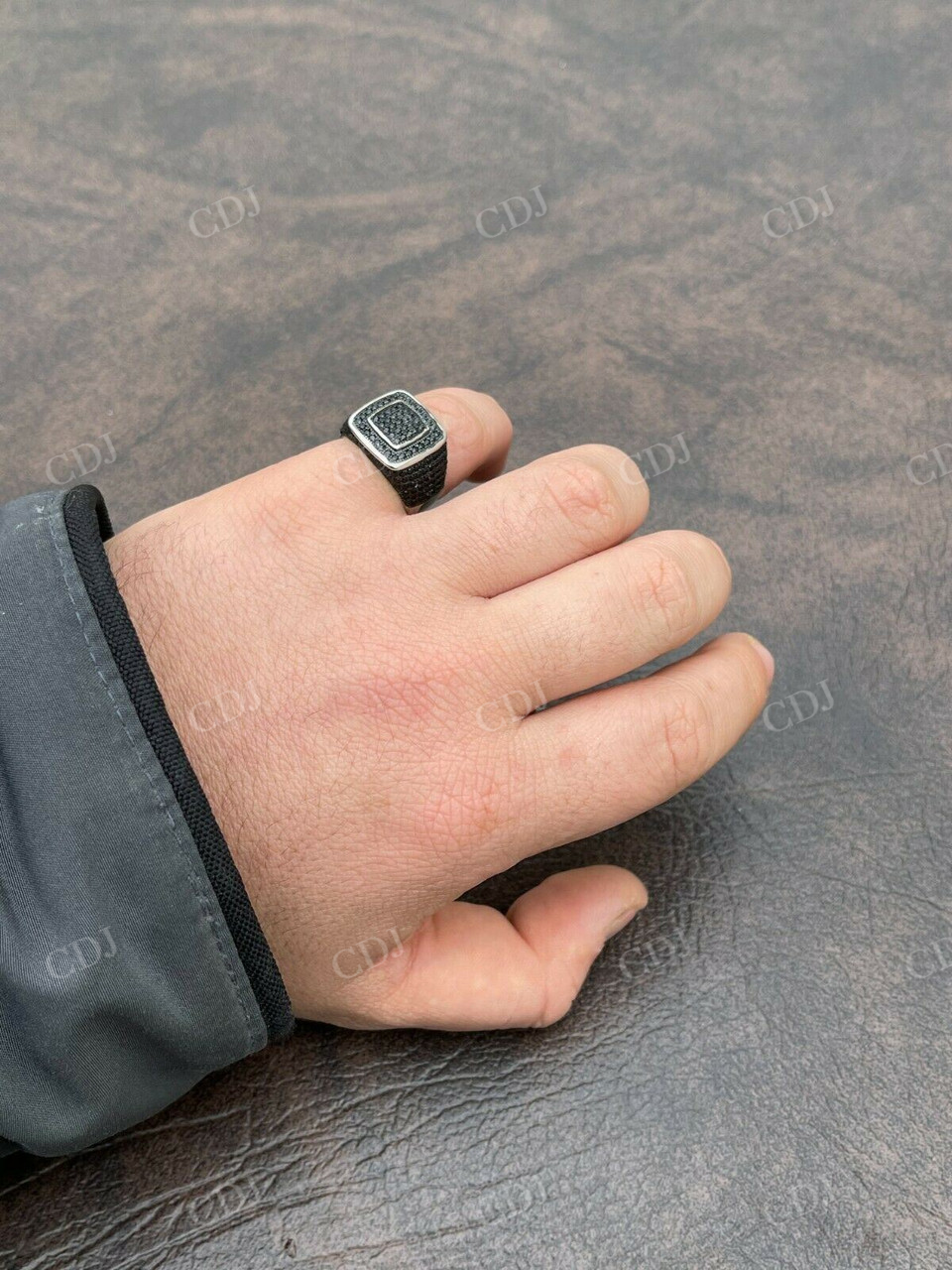 Classic Black Diamond Square Hip Hop Ring For Men customdiamjewel