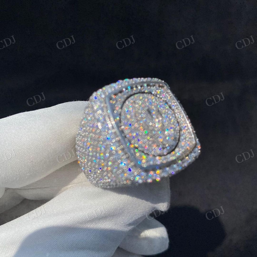 Fully Iced Out VVS D Moissanite Diamond Big Ring hip hop jewelry CustomDiamJewel