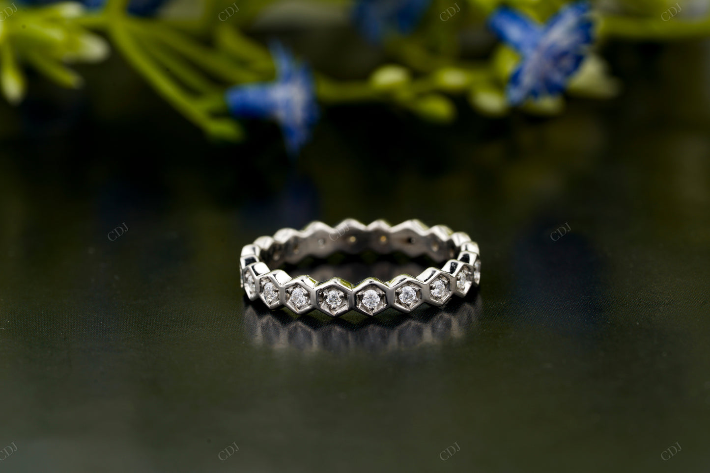 Lab-Grown Diamond Hexagon Wedding Band
