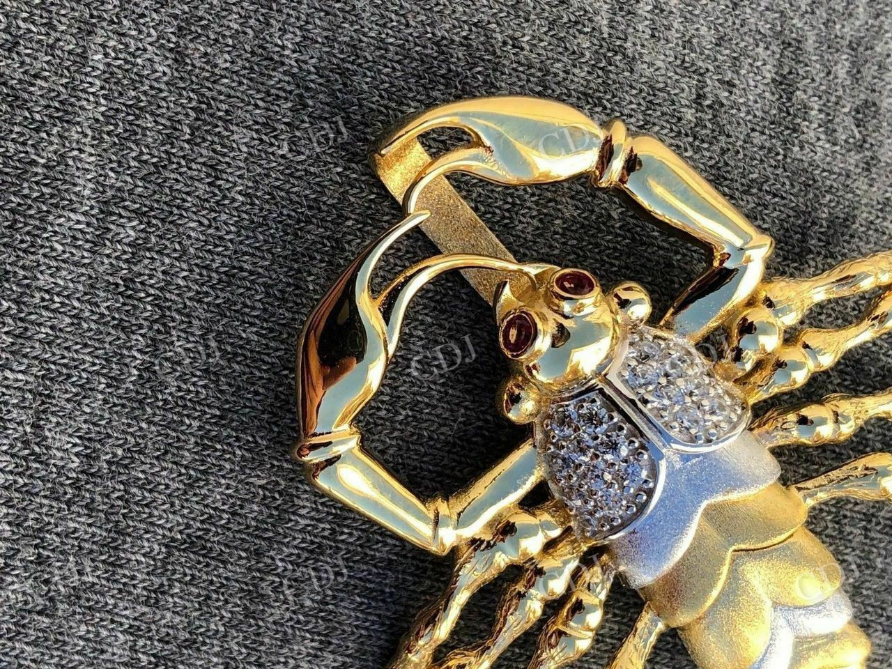 Men's 14k Yellow Gold Scorpion Pendant customdiamjewel