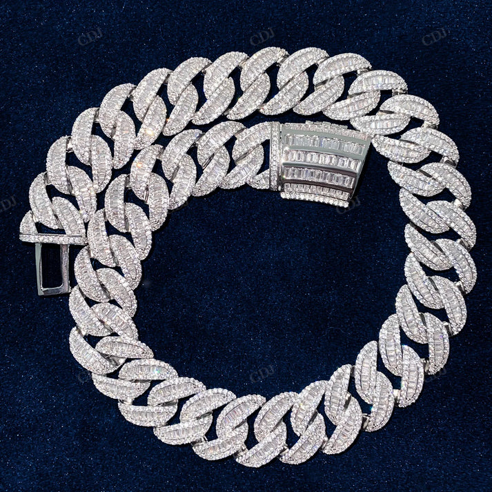 Men’s 19mm 925 Silver Cuban Link Chain hip hop jewelry CustomDiamJewel