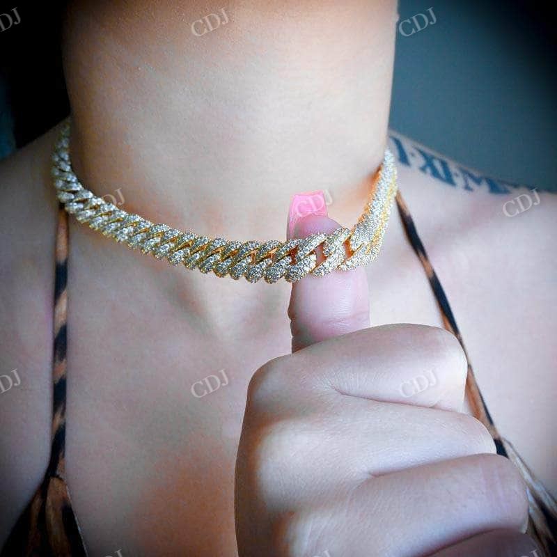 New Style Yellow Gold Women Cuban Link Chain customdiamjewel