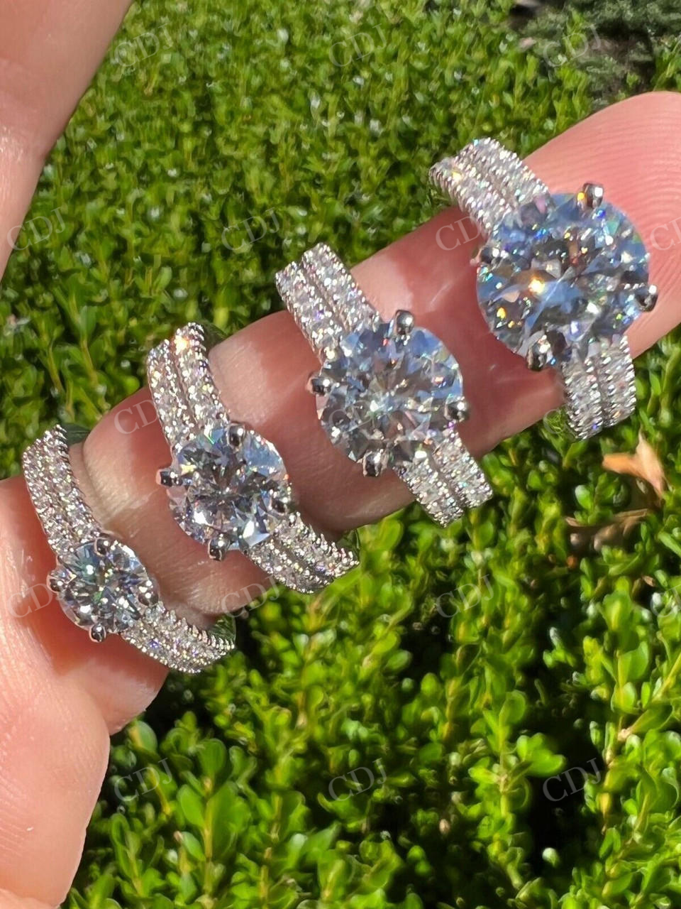 Two Band Moissanite Engagement Ring For Women customdiamjewel