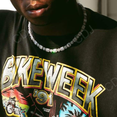 White Gold Emerald Diamond Halo Tennis Chain Necklace customdiamjewel