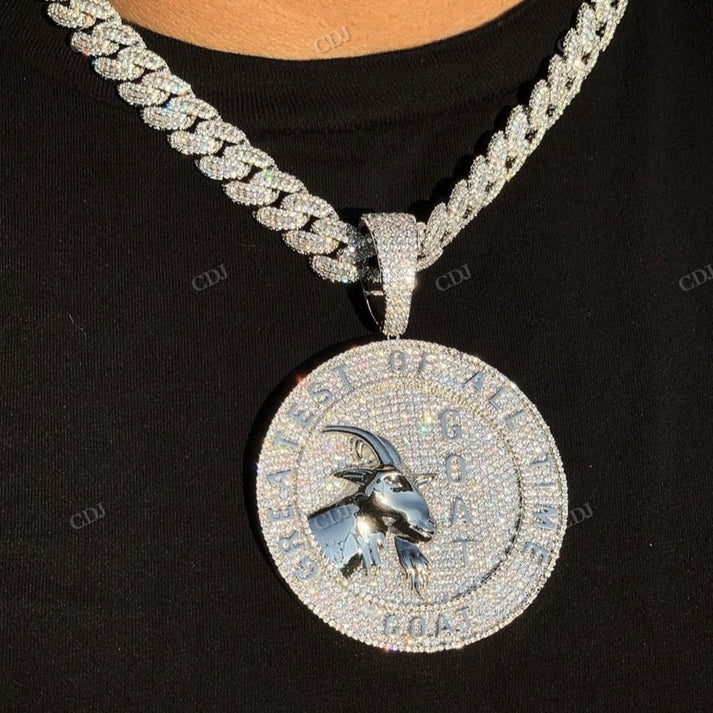 Iced out GOAT 3D Customized Moissanite Pendant hip hop jewelry CustomDiamJewel