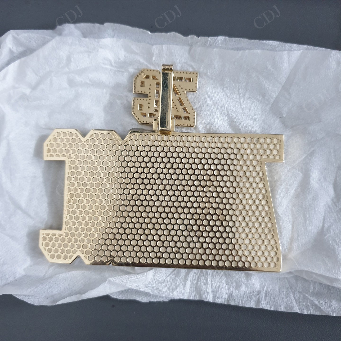 10K Yellow Gold ZEIROC Lab Grown Diamond Hip Hop Pendant hip hop jewelry customdiamjewel