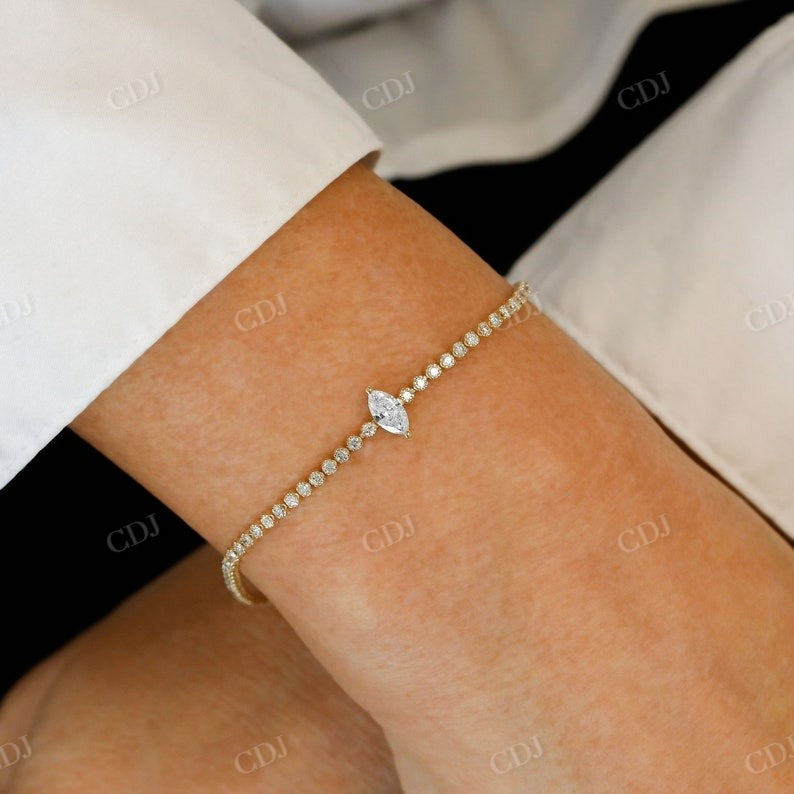 0.35CT Oval Marquise Heart Or Pear Cut Natural Diamond Tennis Bracelet tennis bracelet customdiamjewel   
