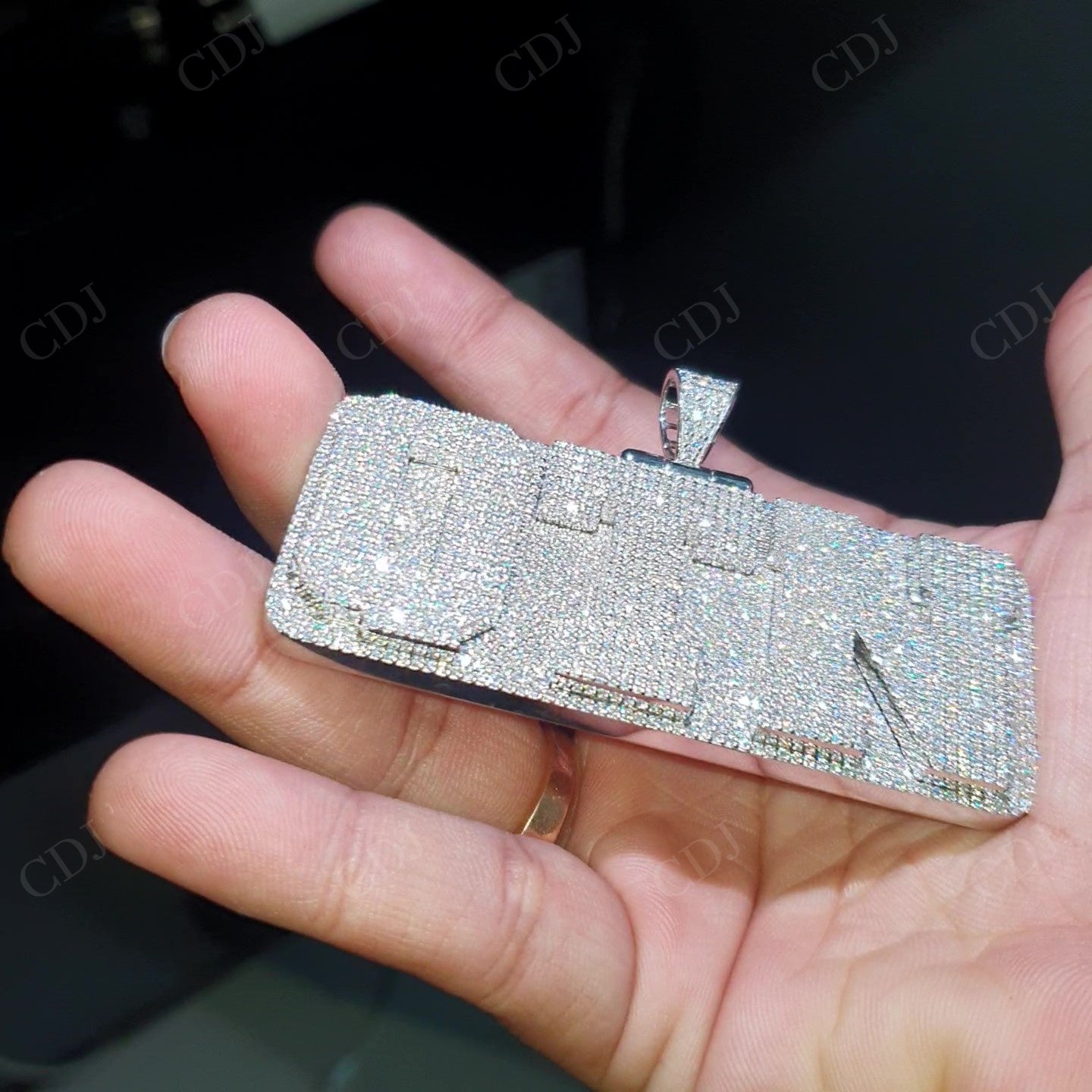 925 Silver VVS1 Moissanite QTN Pendant hip hop jewelry customdiamjewel