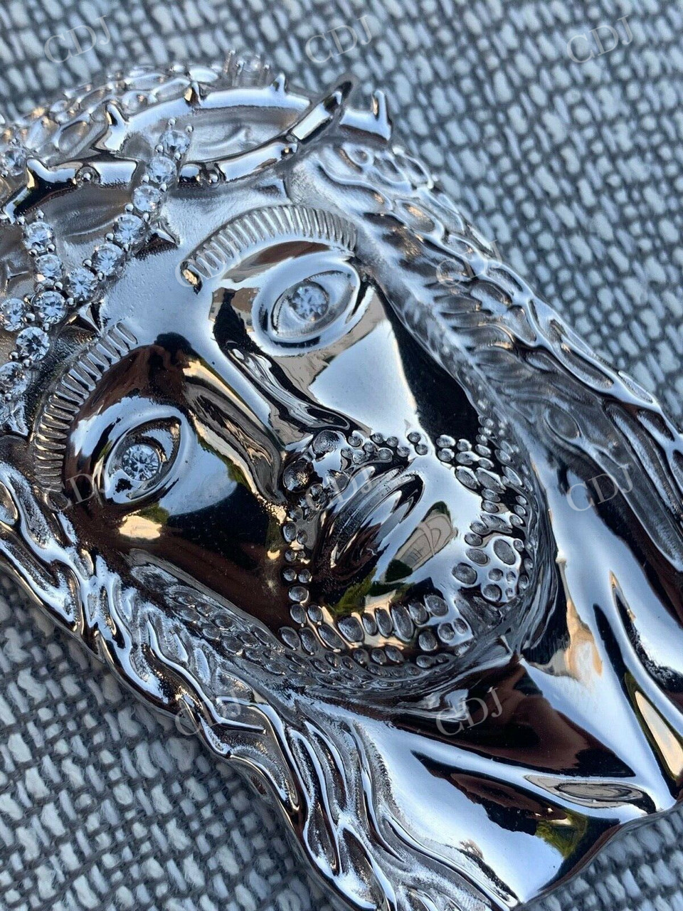 925 Sterling Silver Jesus Diamond Pendant customdiamjewel