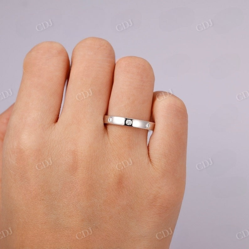 Round Real Diamond Wide Wedding Band customdiamjewel