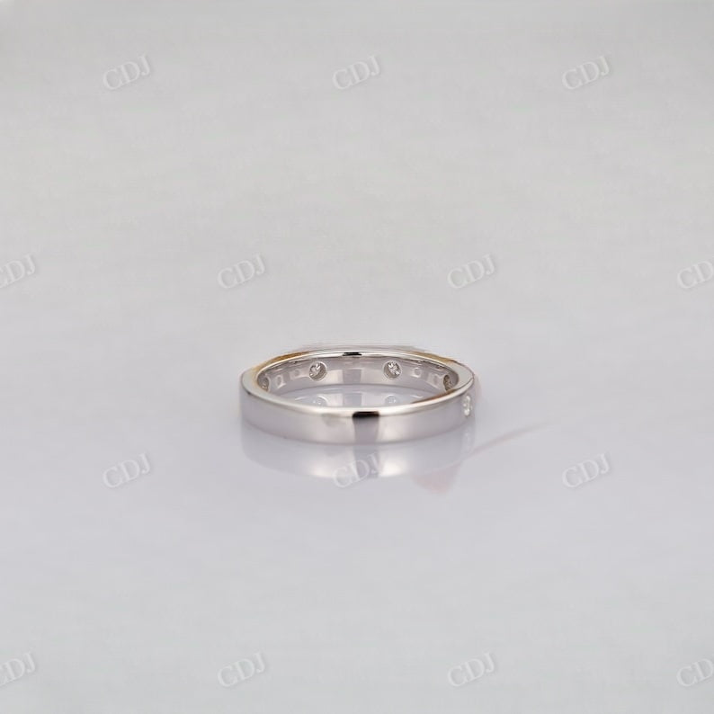 Solid White Gold Round Lab Grown Diamond Wedding Band Wedding Band customdiamjewel