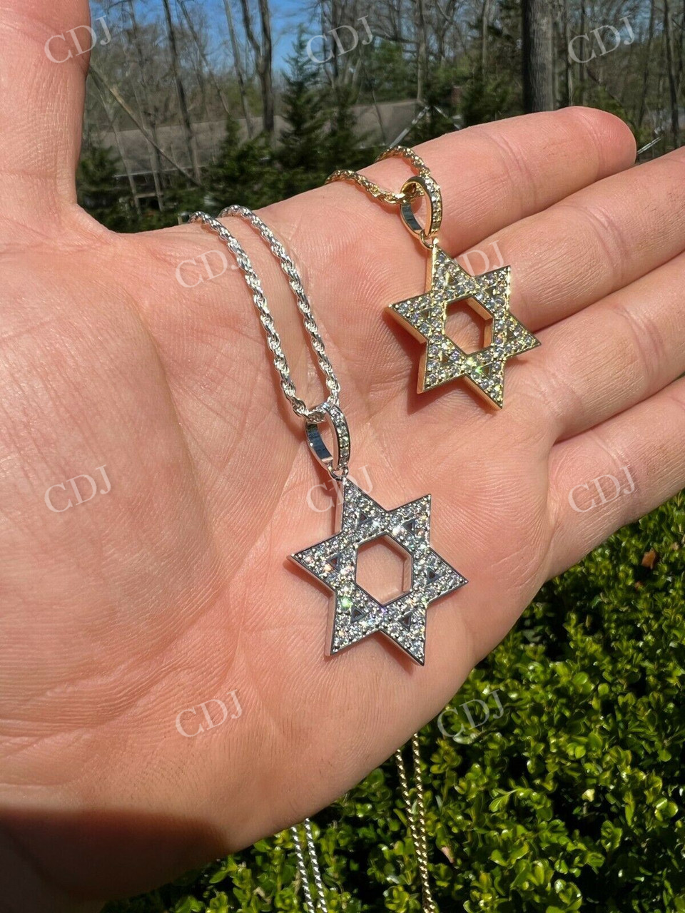 Gold Diamond Star Of David Pendant customdiamjewel