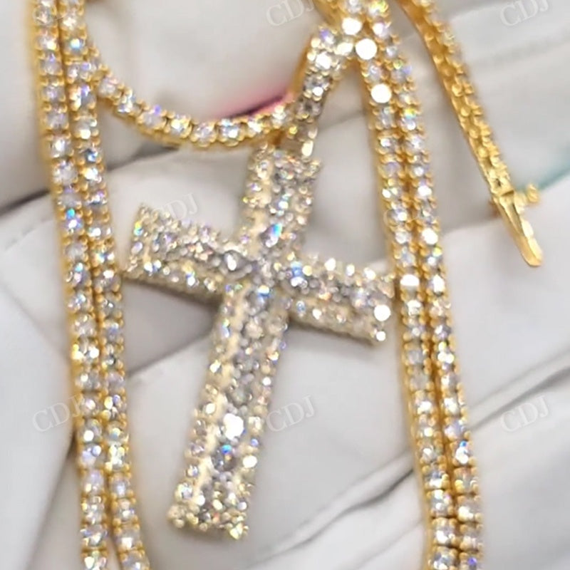 Hip Hop Moissanite Custom Cross Pendant CustomDiamJewel