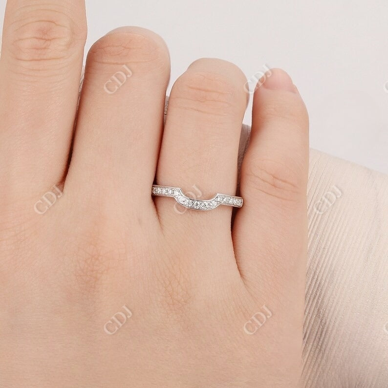 0.26CT Round Natural Diamond Curved Wedding Band customdiamjewel