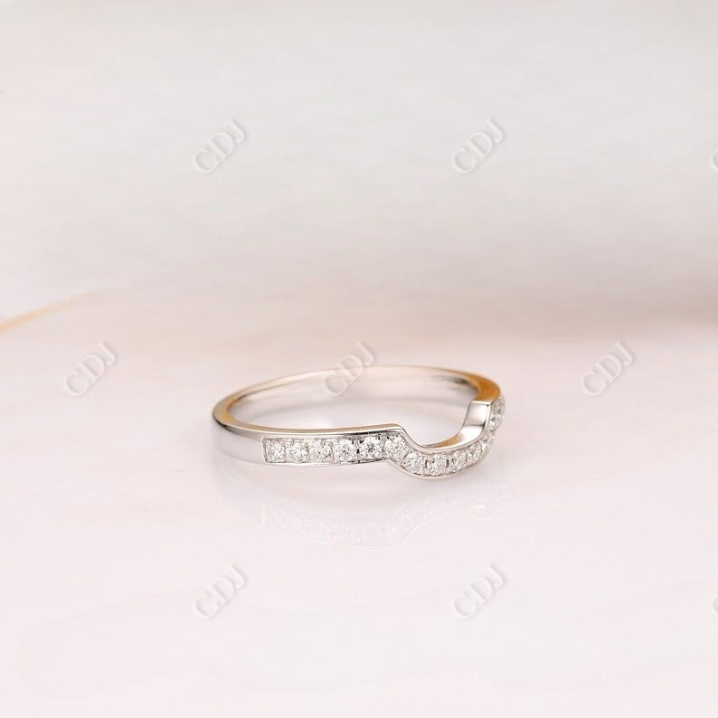 Round White Gold Lab grown Diamond Curved Wedding Band Wedding Band customdiamjewel