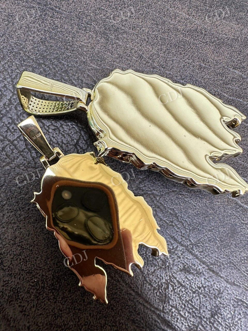 14K Gold Vermeil Iced Out Jesus Pendant customdiamjewel
