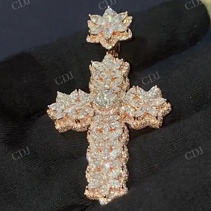 Custom Iced Out Hip Hop Cross Pendant CustomDiamJewel
