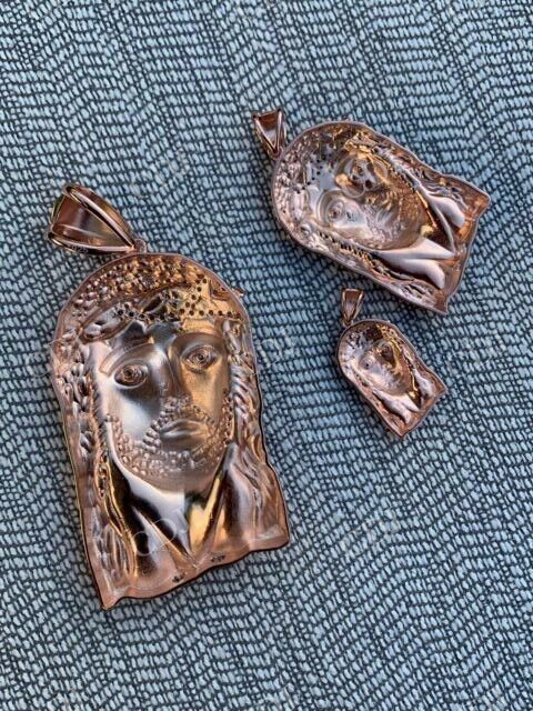 14k Rose Gold Finish Jesus Piece ITALY Pendant customdiamjewel
