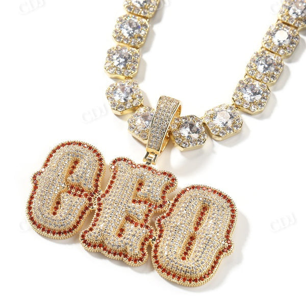 Hip Hop Moissanite Custom Name Letter Pendant CustomDiamJewel