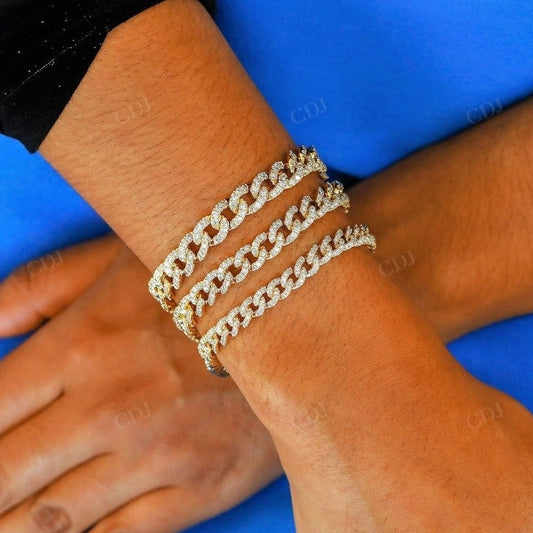 Antique Lab Grown Dimond Heavy Weight Cuban Curb Bracelet  customdiamjewel   