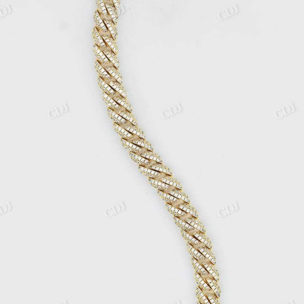 Antique Solid Gold Iced Out Diamond Cuban Chain customdiamjewel