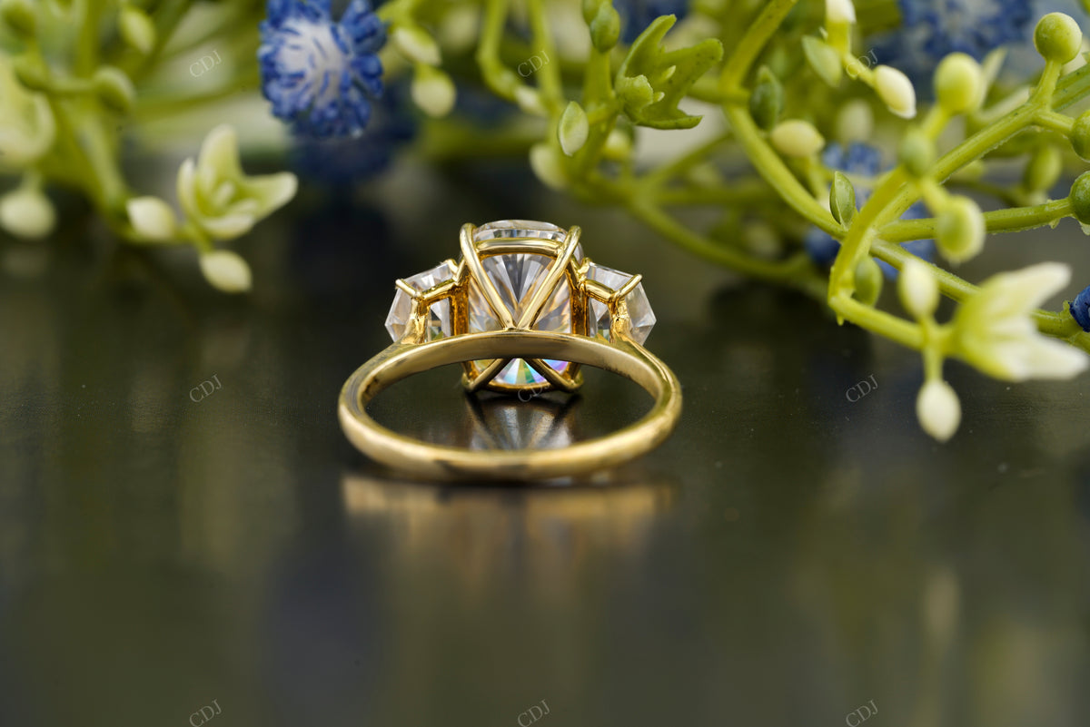 Cushion Lab-Grown Diamond Trilogy Ring customdiamjewel
