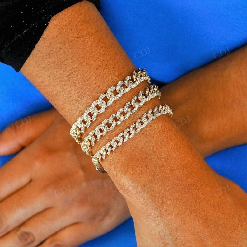 Antique Lab Grown Dimond Heavy Weight Cuban Curb Bracelet  customdiamjewel   