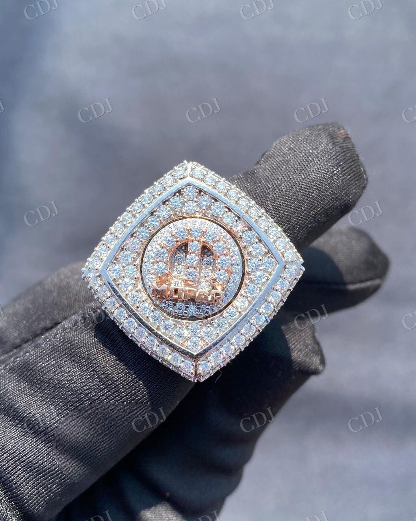 Custom Moissanite Gold Plated Hip Hop Ring hip hop jewelry CustomDiamJewel