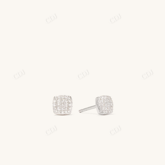 TCW Diamond Cushion Stud Earrings  customdiamjewel 10 KT Solid Gold White Gold VVS-EF