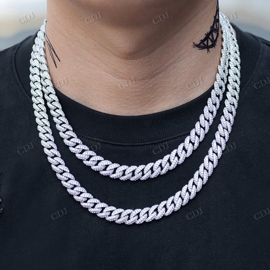 Full Iced Out Moissanite 2 row Hip Hop Chain hip hop jewelry customdiamjewel