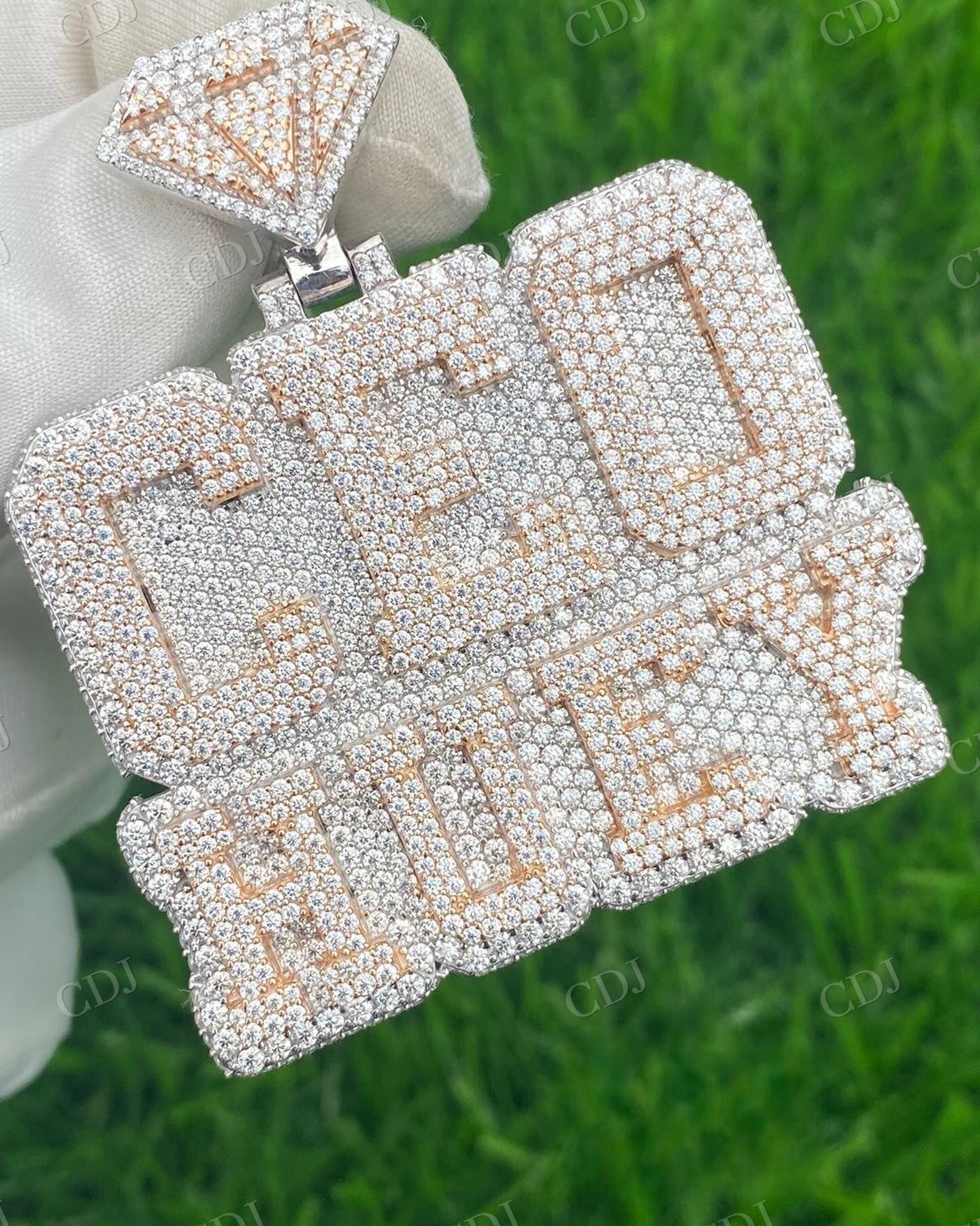 Rose White Diamond CEO HUEY Men's Pendant hip hop jewelry CustomDiamJewel