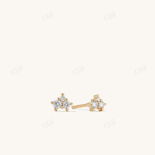 14K Yellow Gold Mini Diamond Cluster Studs  customdiamjewel   