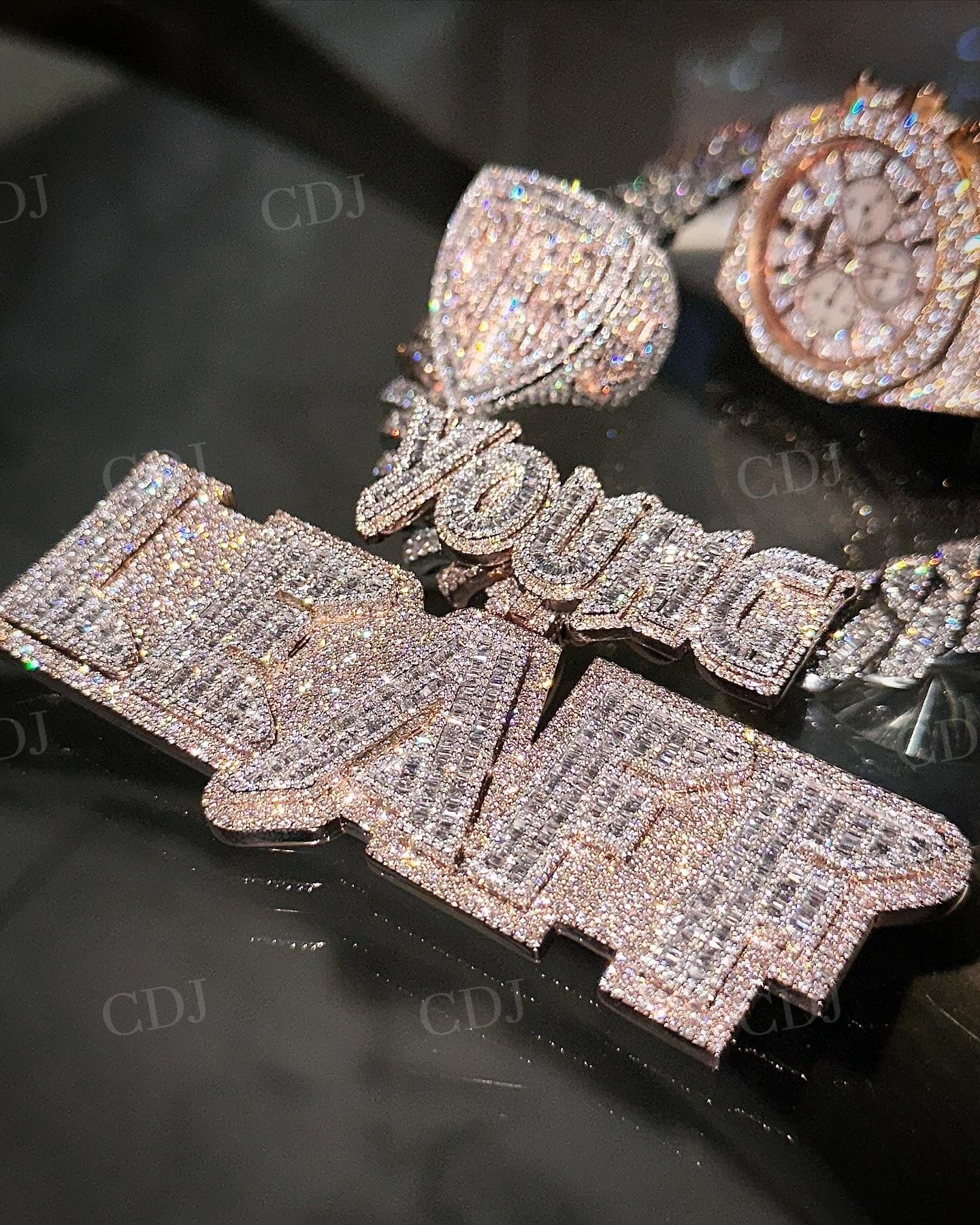 Customized LEAFF Letter Hip Hop Diamond Pendant hip hop jewelry customdiamjewel