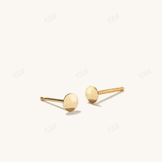 Tiny Flat Button Thumbtack Stud Earrings  customdiamjewel 10 KT Solid Gold Yellow Gold 