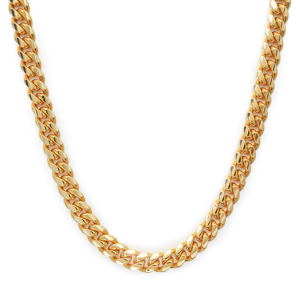 Gold Plated 3mm Miami Cuban Link Chain hip hop jewelry CustomDiamJewel