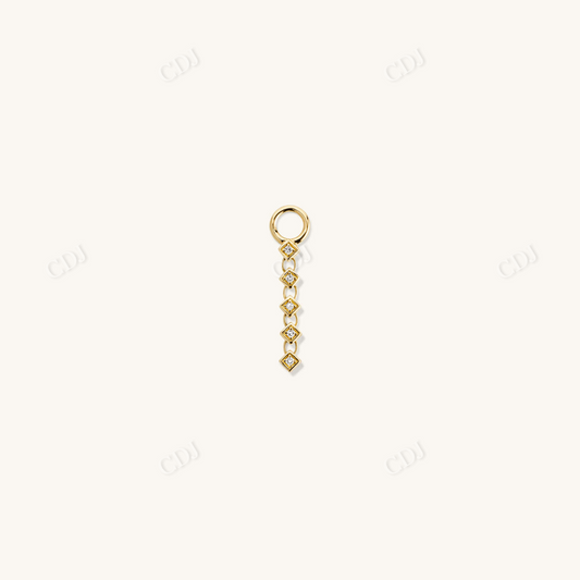 Single Diamond Link Hoop Charm Earring  customdiamjewel   