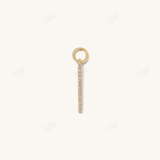 Pave Diamond Single Hoop Earrings For Women  customdiamjewel 10 KT Solid Gold Yellow Gold VVS-EF