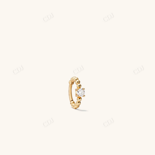 18k Gold Diamond Cartilage Beaded Mini Huggie Earring  customdiamjewel   