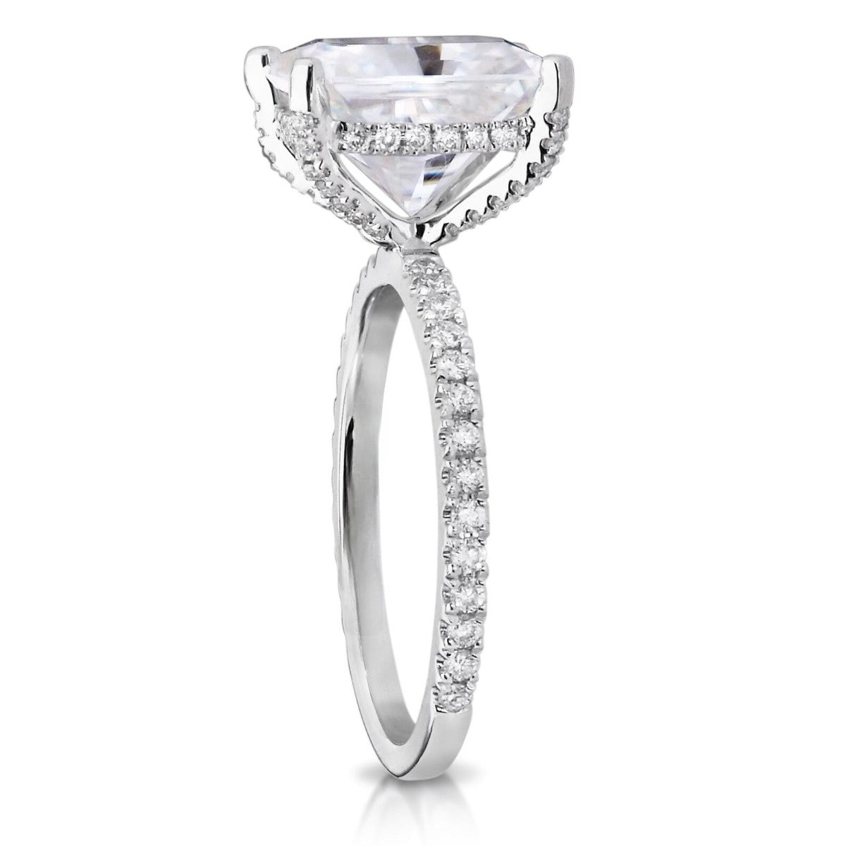 Cushion Cut Moissanite Eternity Engagement Ring customdiamjewel